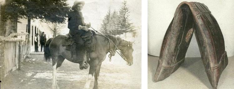 Catalina on a horse and his pack saddle
