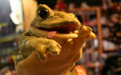 Frog hand puppet